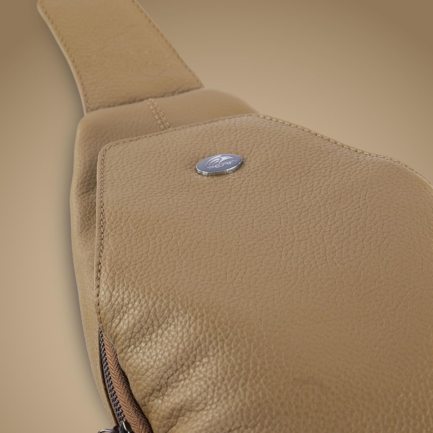 PERF Genuine Leather Adjustable Sling Bag | Unisex Crossbody Travel & Office Messenger Bag | Slim & Spacious Side Bag for Men & Women