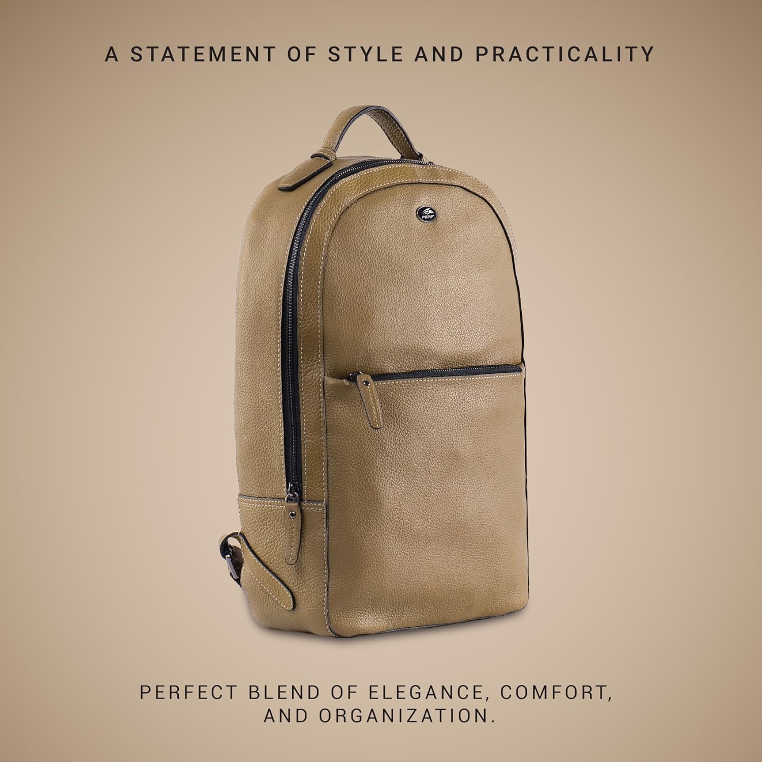 PERF Unisex Genuine Leather Backpack | Premium Slim & Stylish Laptop Bag for Men and Women | Travel, Office & Everyday U...