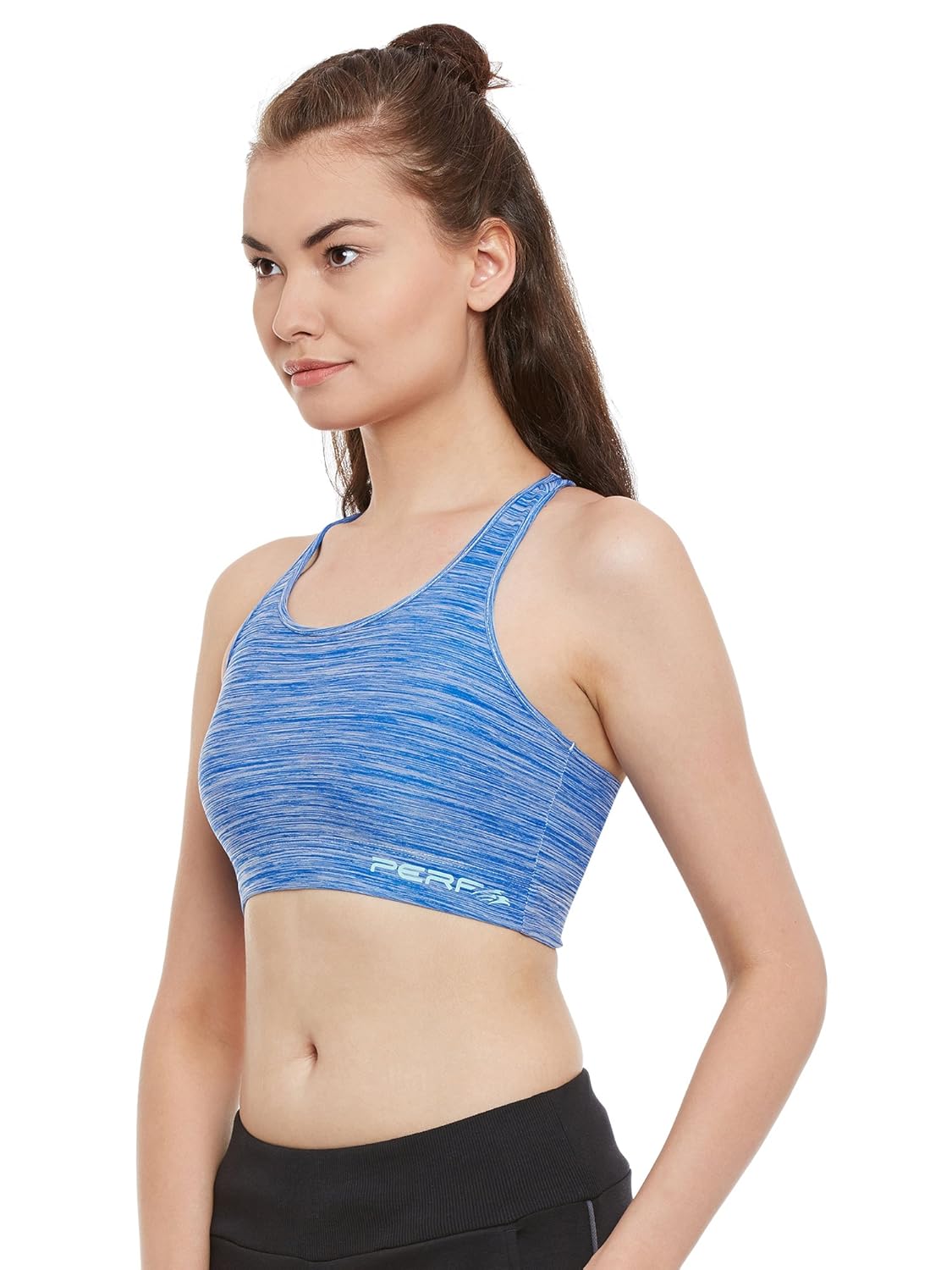 PERF Slim Fit Navy Lycra Sports Bra for Women (RKTNMBR064)