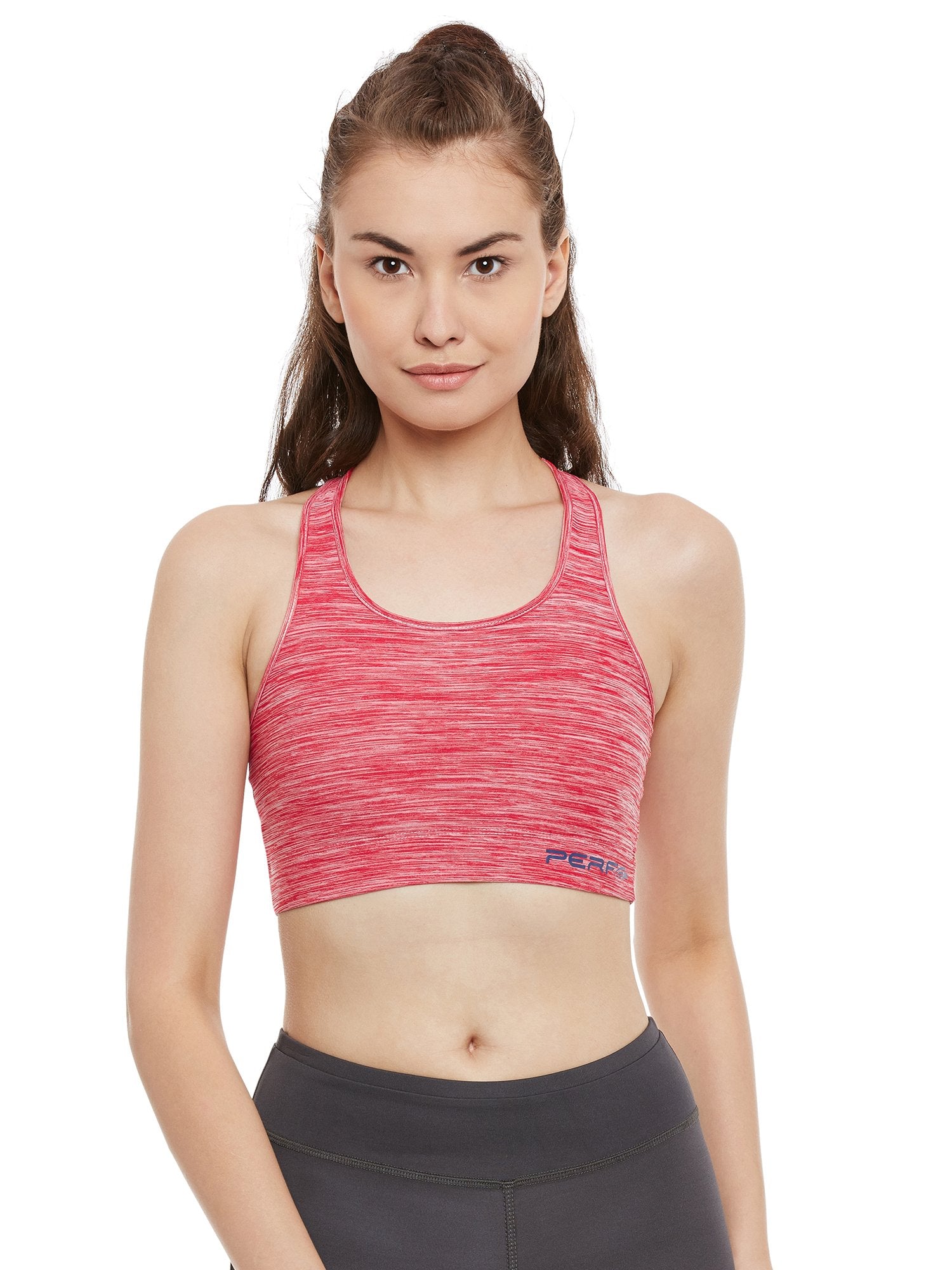 PERF Slim Fit Navy Lycra Sports Bra for Women (RKTNMBR064)