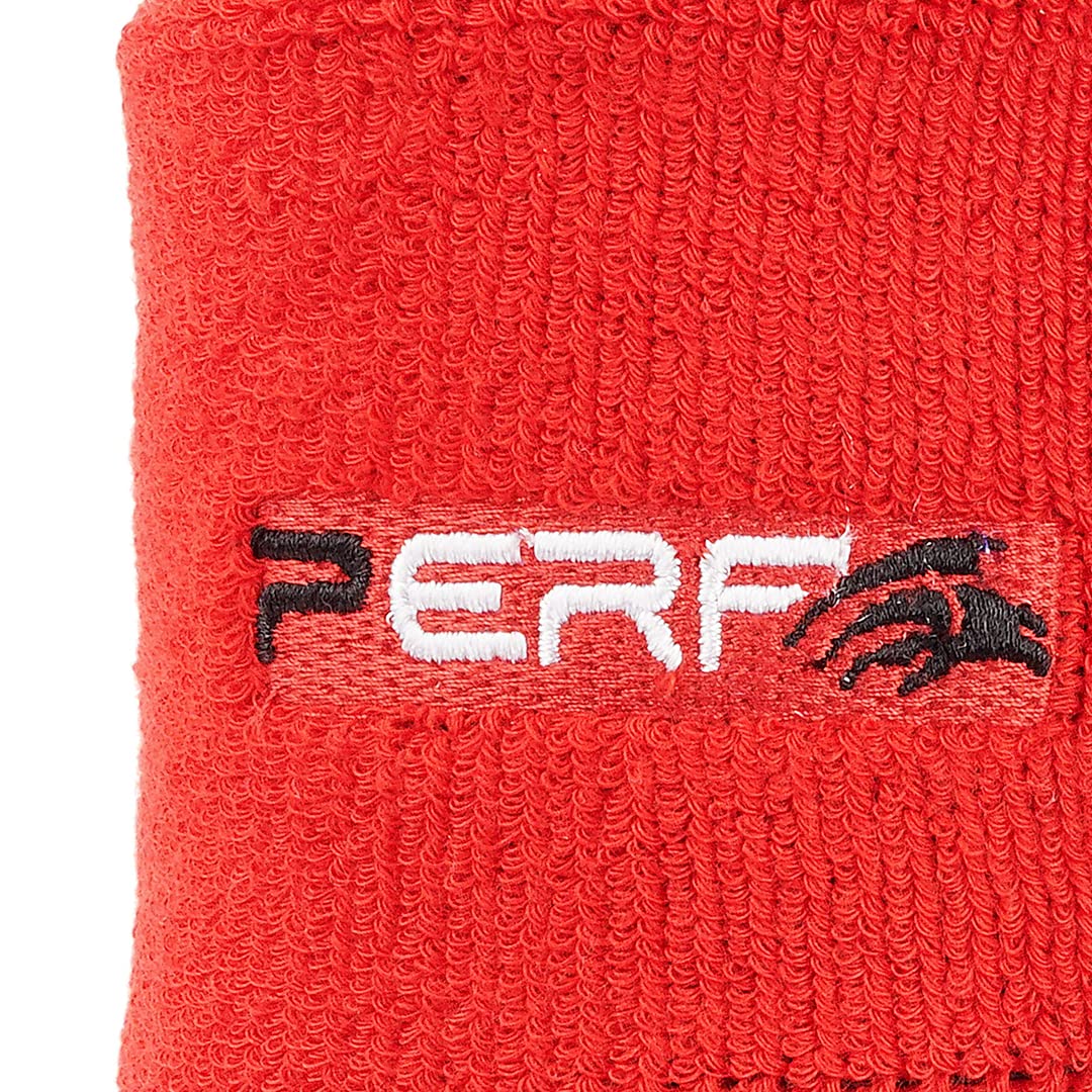 Perf Wrist Band for Men & Women 3 Inch - Wrist Sweat Band for Workout Tennis Cycling, Gym, Badminton, Football, Basketball, Sweat Absorbent Stretchable Wrist Supports Bands (Red)