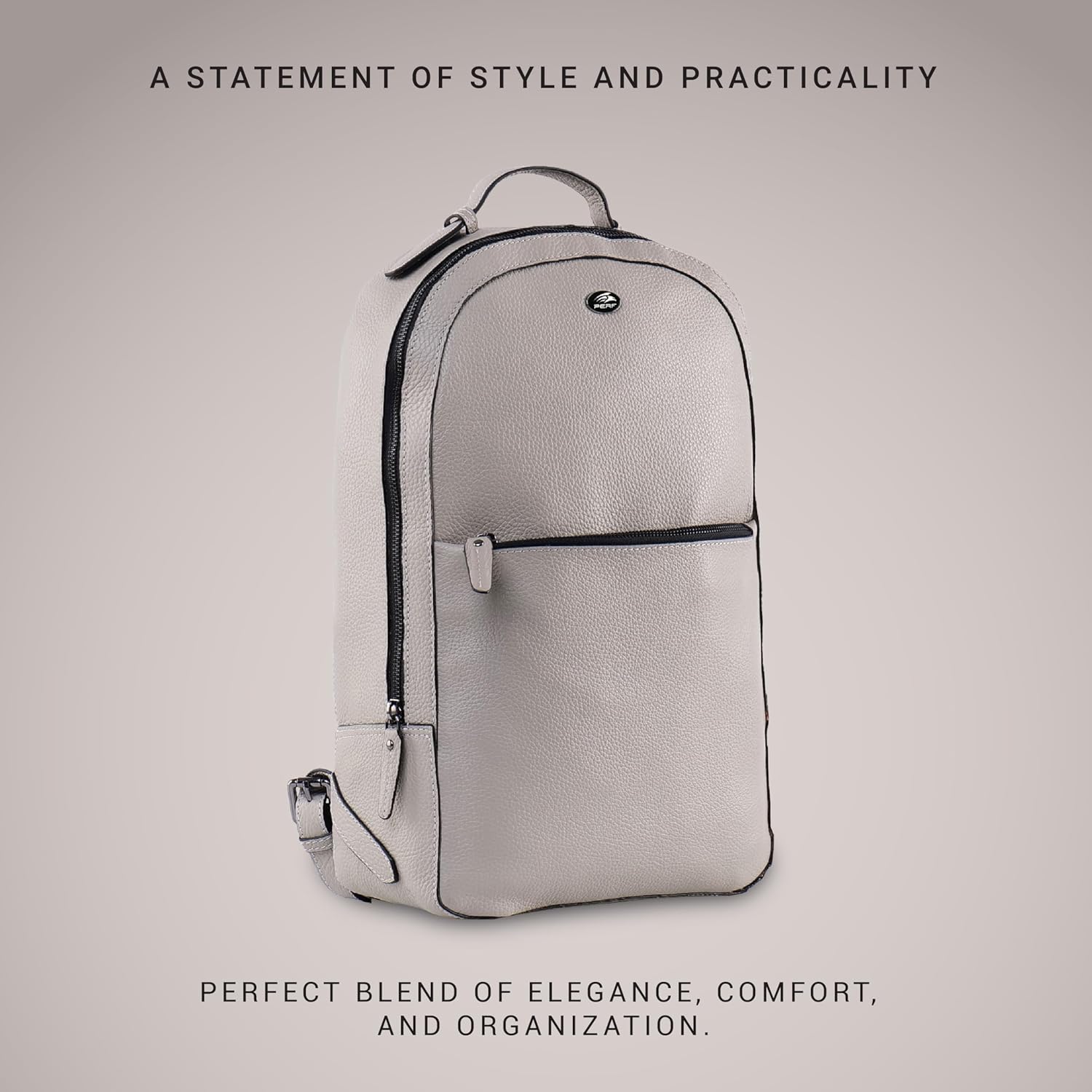 PERF Unisex Genuine Leather Backpack | Premium Slim & Stylish Laptop Bag for Men and Women | Travel, Office & Everyday U...