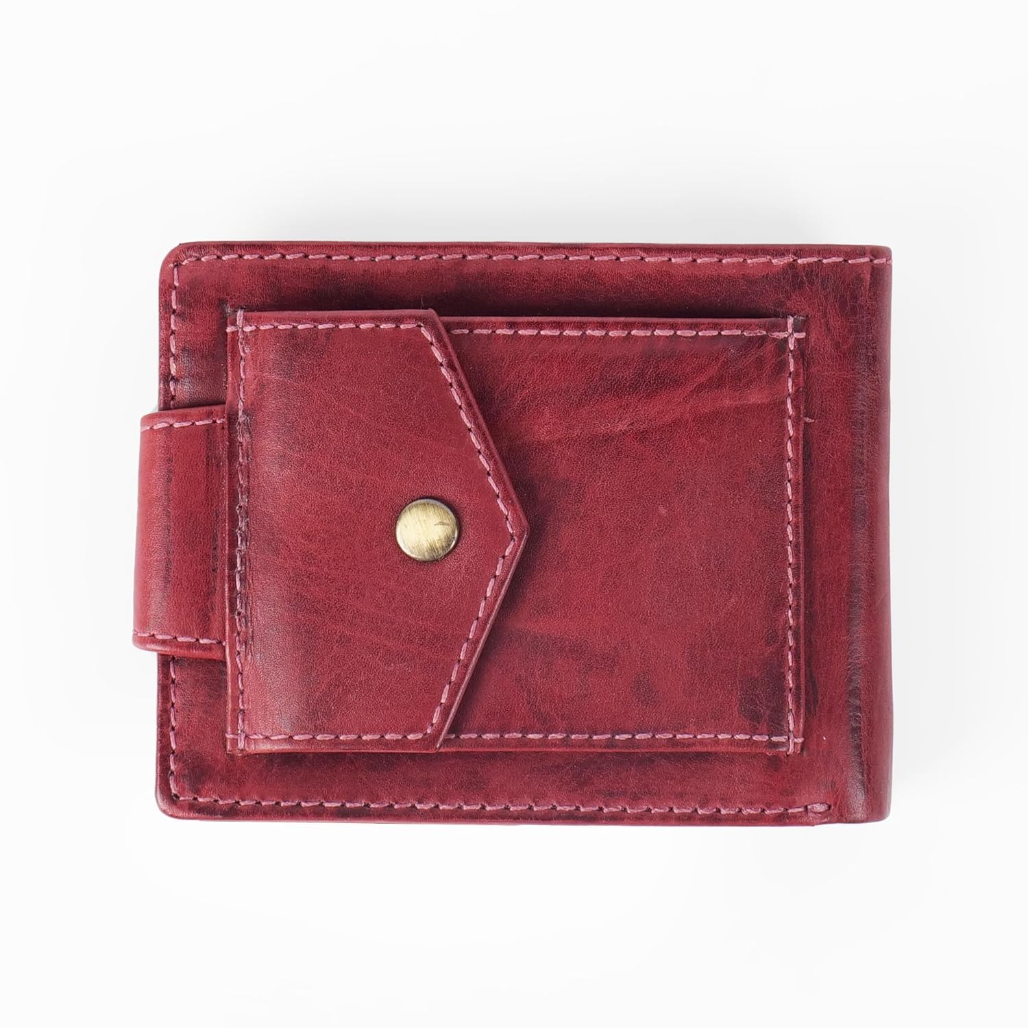 PERF Genuine Leather Men’s Wallet | Multi-Compartment with Secure Button Closure | Premium Feel & Trendy Royal Design