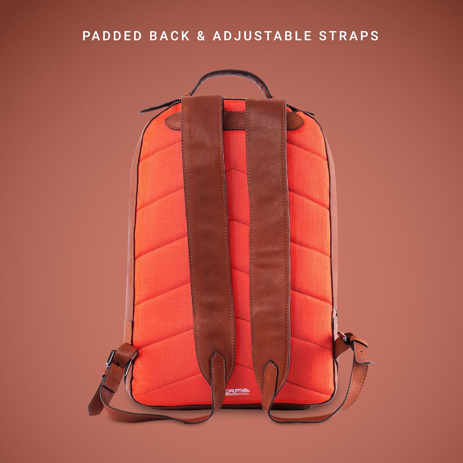 PERF Unisex Genuine Leather Backpack | Premium Slim & Stylish Laptop Bag for Men and Women | Travel, Office & Everyday Use | Padded back with Shoulder Straps & Secure Compartment