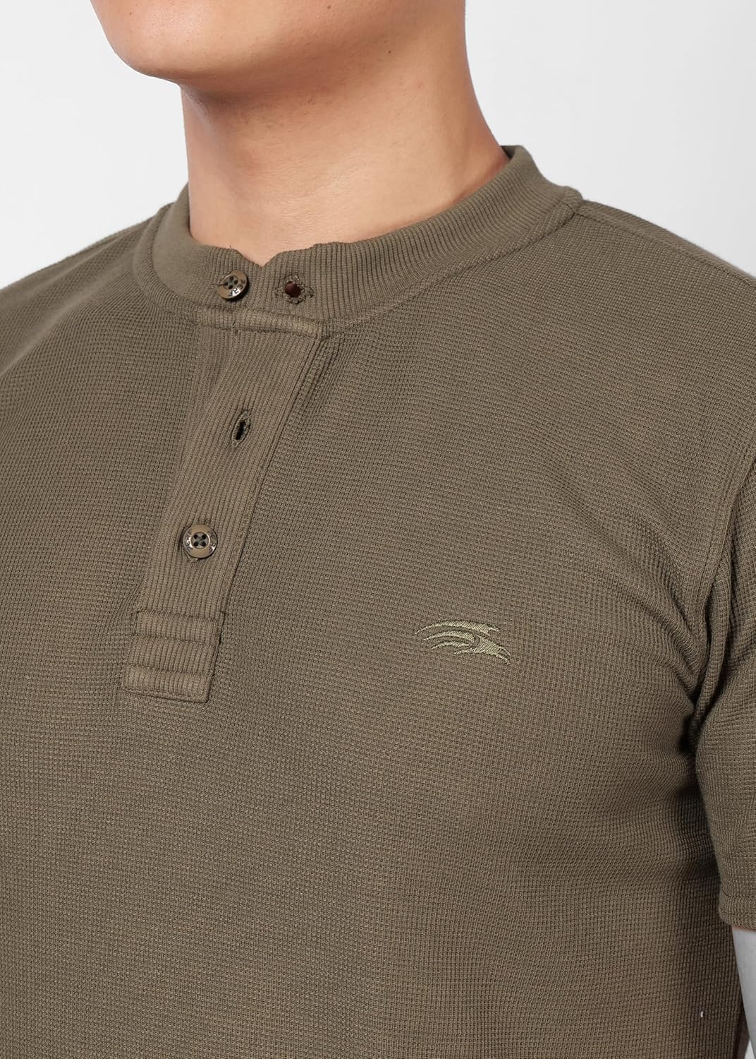 PERF Men's Henley Neck T-Shirt | Cotton Blend Casual Slim Fit Shirt | Half Sleeve Stylish Everyday Tee