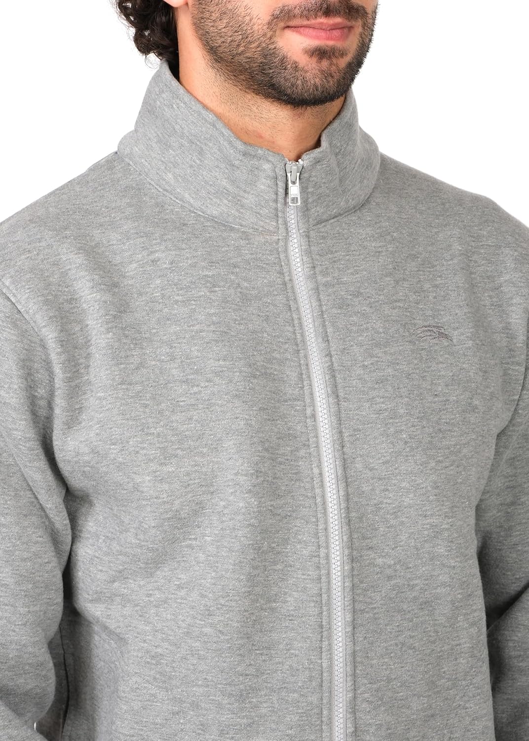 PERF Poly Cotton High Neck Fleece Jacket - 3-Thread Warm Fleece with Zipper and Pockets