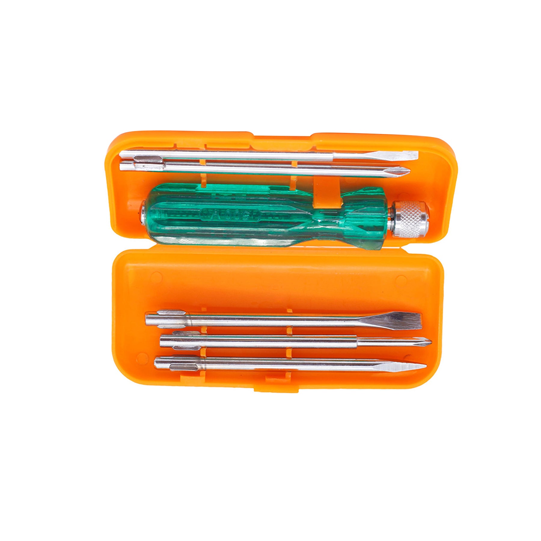 ERF Screwdriver Set (5 Pcs) with Magnetic Tips, Transparent Handle, Spring Steel Blade, Neon Bulb Tester