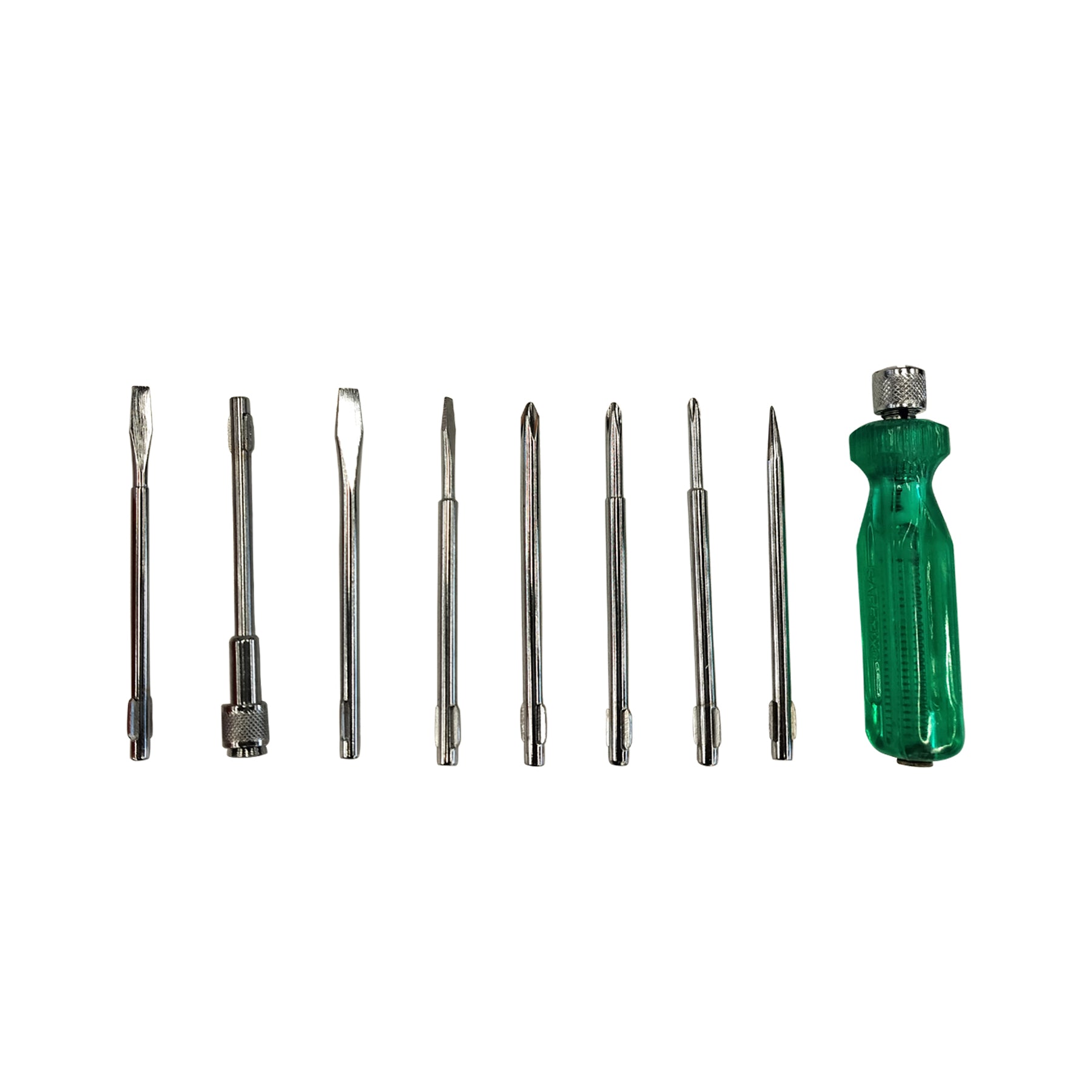 PERF Screwdriver Set with Magnetic Tips, Transparent Handle, Spring Steel Blade, Neon Bulb Tester SETS 8 PCS