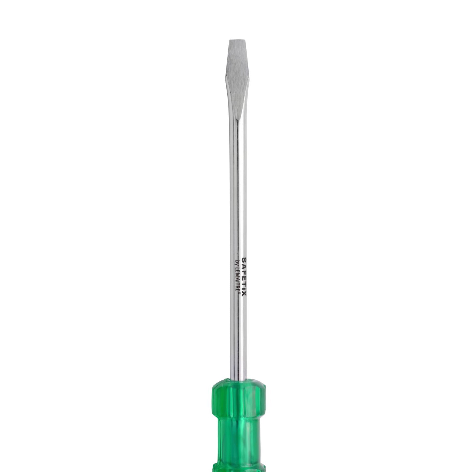 PERF Screwdriver Slotted Flat Tip 3.5 x 75MM – Carbon Steel Blade, Transparent Handle, Plated Finish Blade