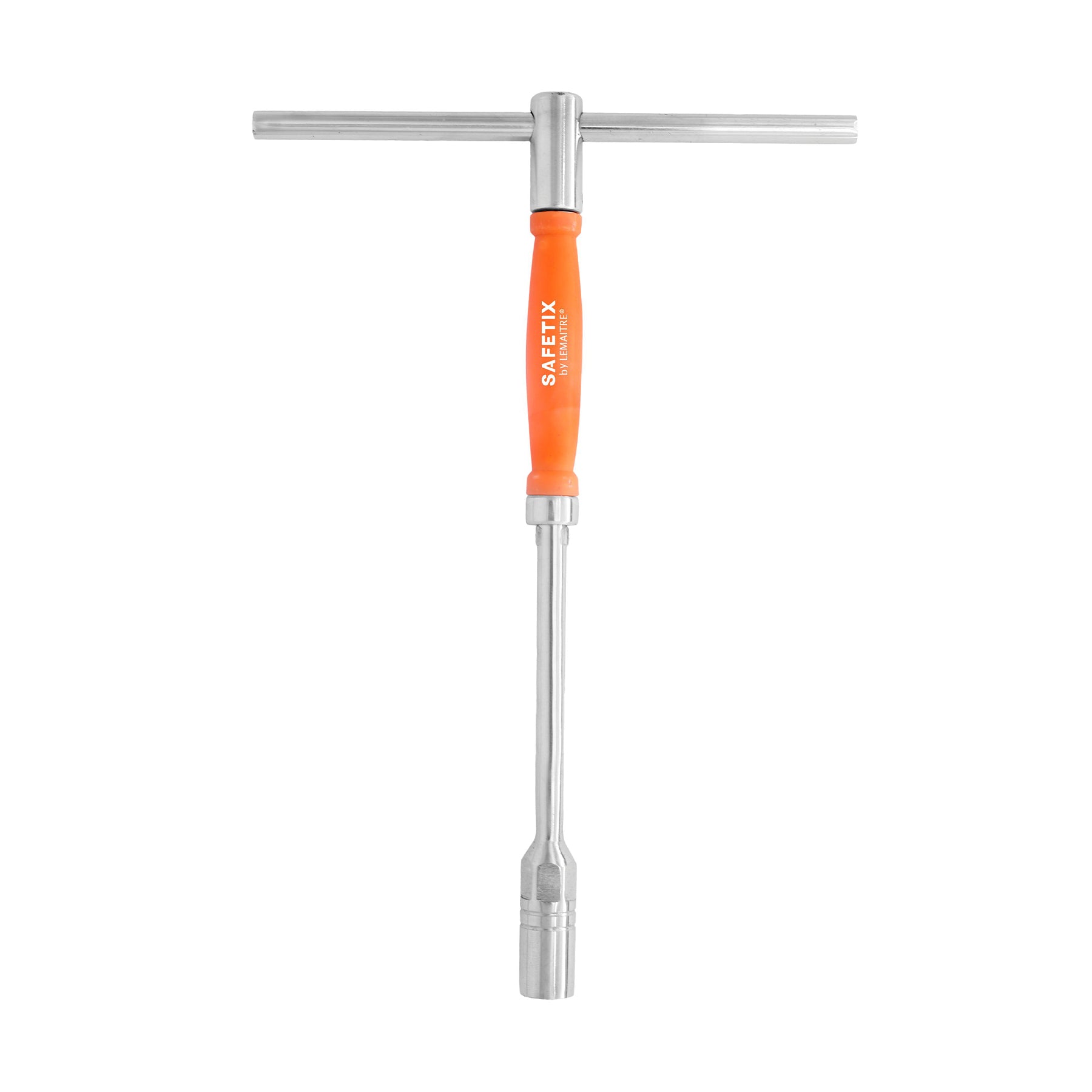 PERF T-Handle Socket Wrench with Flexible Grip, 8mm - Selected Alloy Steel Handle, CRV Socket, Chrome Plated Finish, Heat Treated, Plastic Revolving Grip