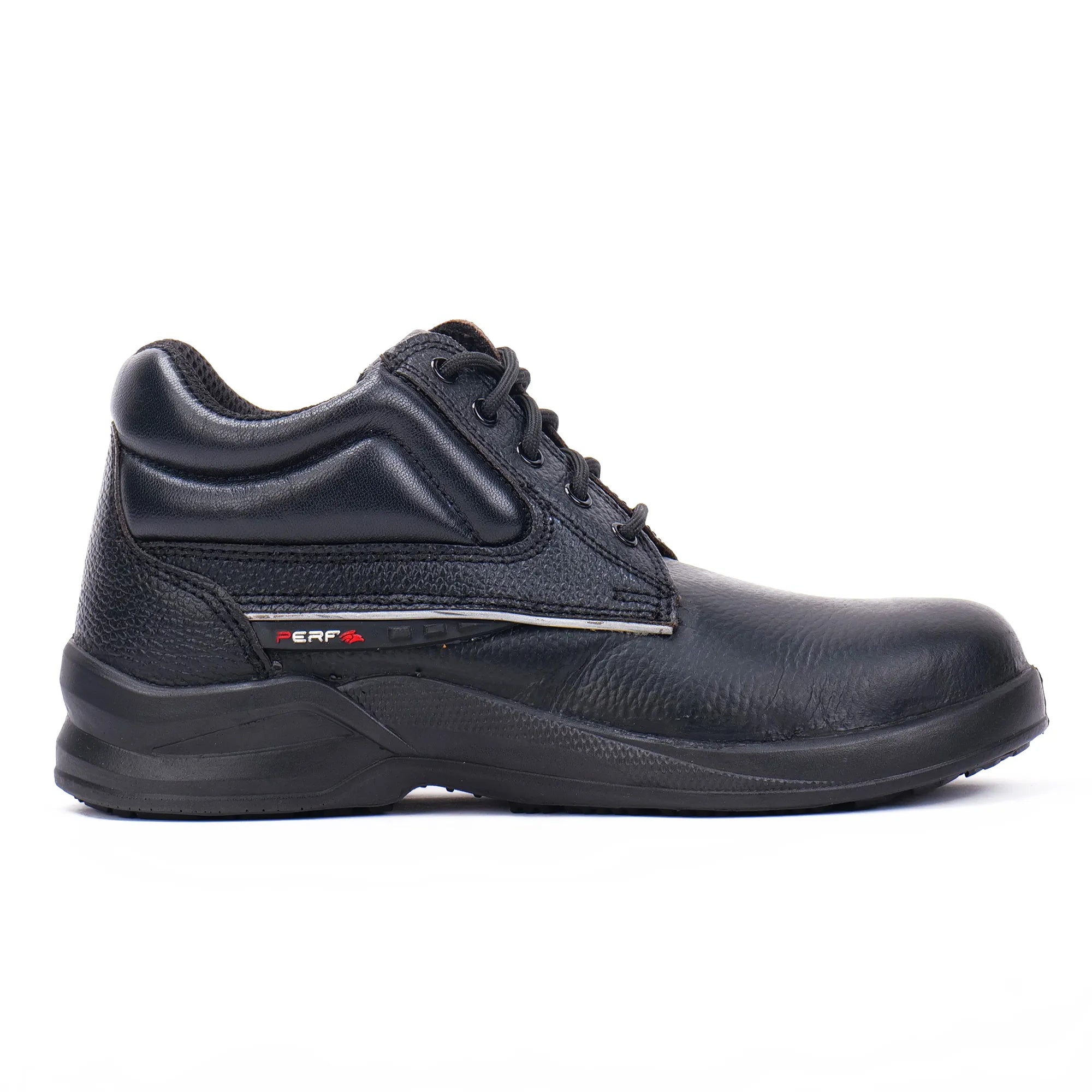 PERF Turbo-X High Ankle Safety Shoes for Men | Steel Toe Cap | Anti-Puncture | Breathable Leather | Oil Resistant | Lightweight Industrial High Ankle Work Shoes