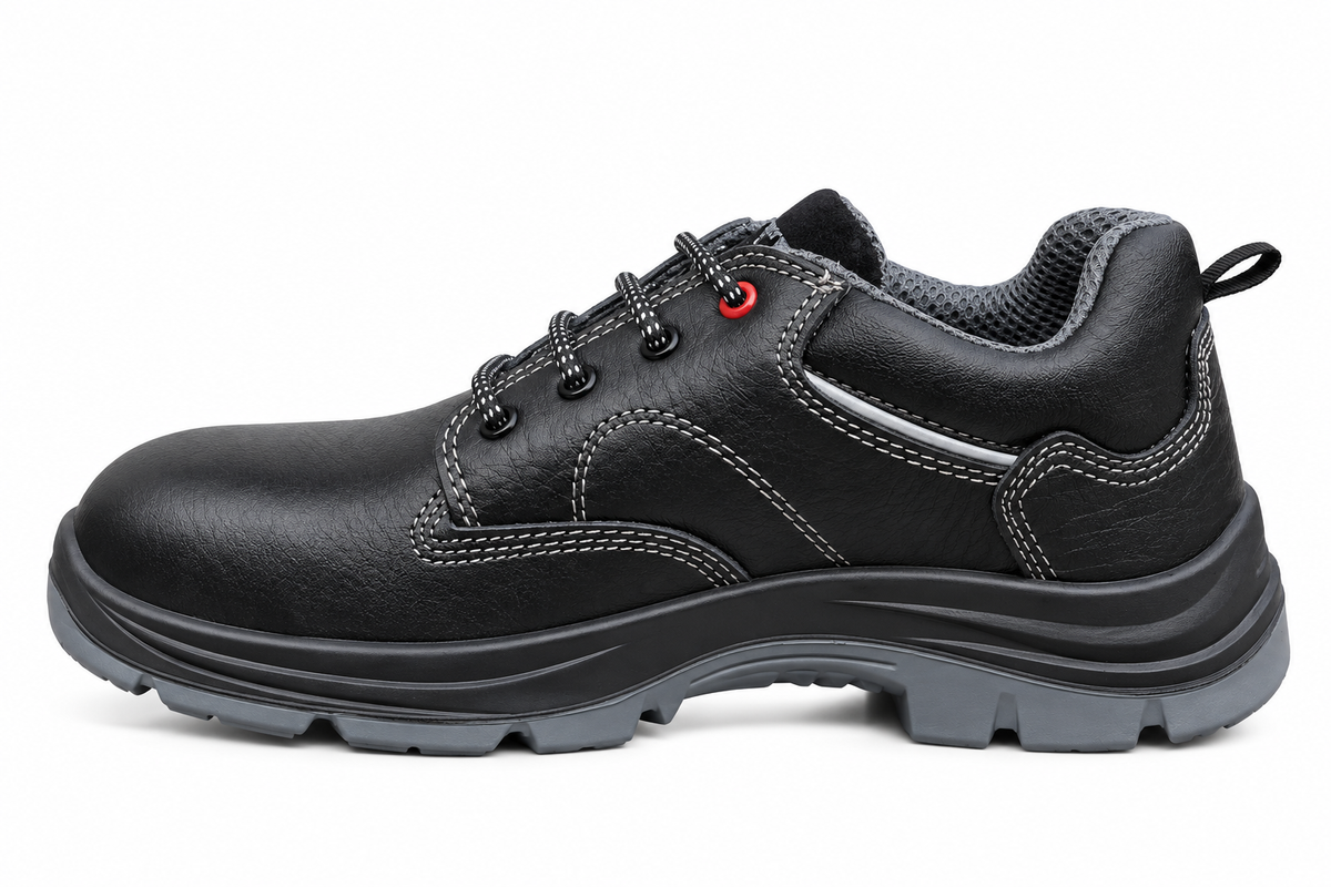 Zest Lite Men's S1 Lightweight Safety Shoes – Steel Toe Cap Leather Shoes with Antibacterial Lining, Breathable Comfort & PU Sole for Industrial & Daily Work Use