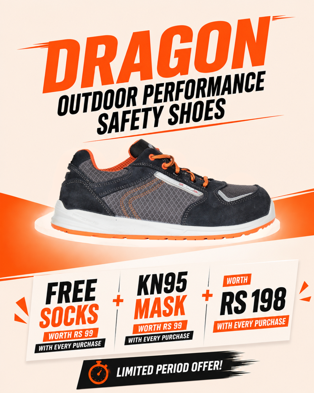 PERF Dragon Outdoor Performance Safety Shoes - Premium Hiking & Trail Running Footwear with Breathable Mesh, Durable Outsole, and Superior Grip