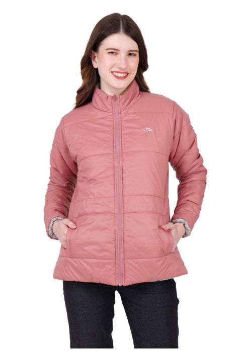 "PERF Women’s Reversible Jacket – 20-D Nylon Fabric, Two-Color Design, Pink & Light Grey
