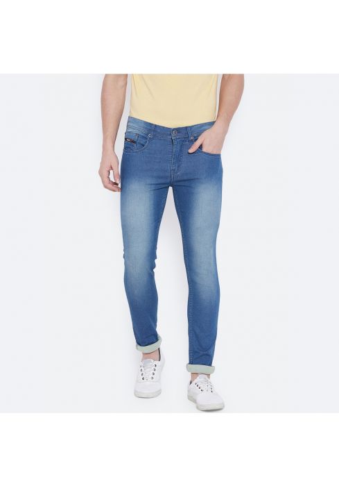 PERF Denim Men Faded Light Blue Regular Jeans