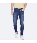 Perf Men Regular Denim Blue Faded Jeans with Whiskering