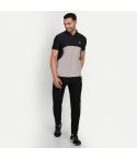 Perf Men Dual Color Cut & Sew Active Polo T-shirt in Regular Fit