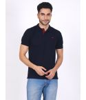 PERF Men's Regular Fit Polyester Cotton Polo T Shirt, Polo Neck, Half Sleeves Navy
